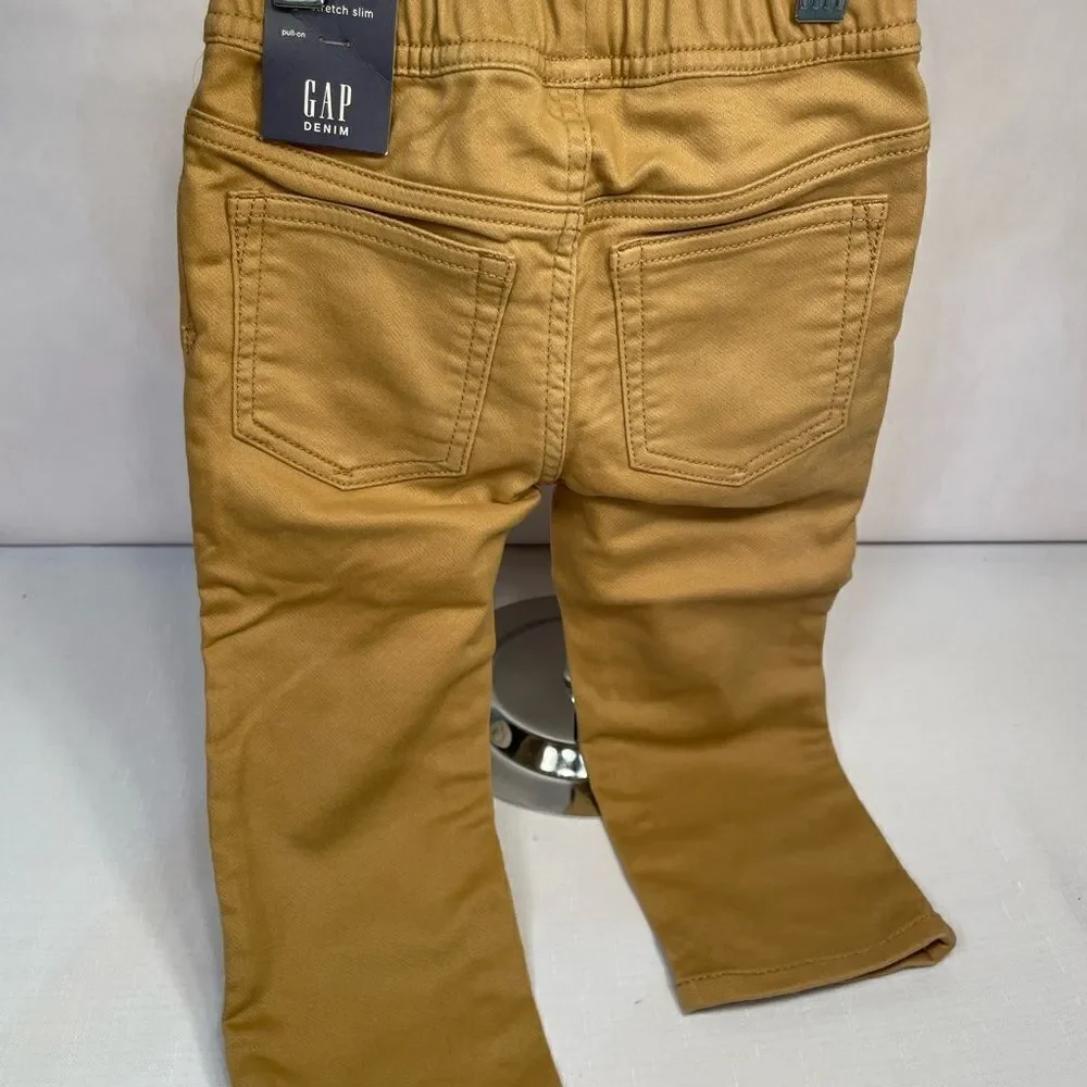 TAN HIGH STRETCH SLIM GAP DENIM PULL ON PANTS SIZE 2T NWT